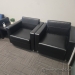 Black Leather Reception Lounge Armchair